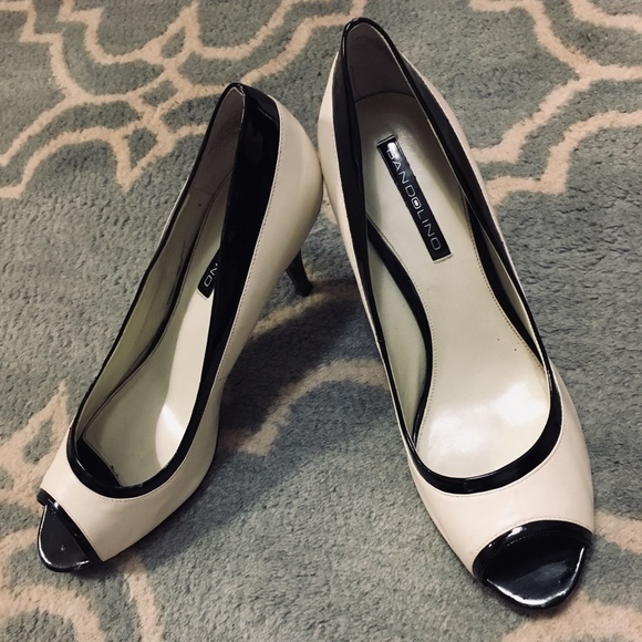 Bandolino Shoes - Bandolino Size 10 Black & White Peep-Toe Pumps